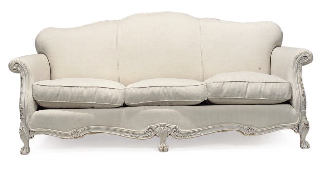 A WHITE PAINTED SOFA