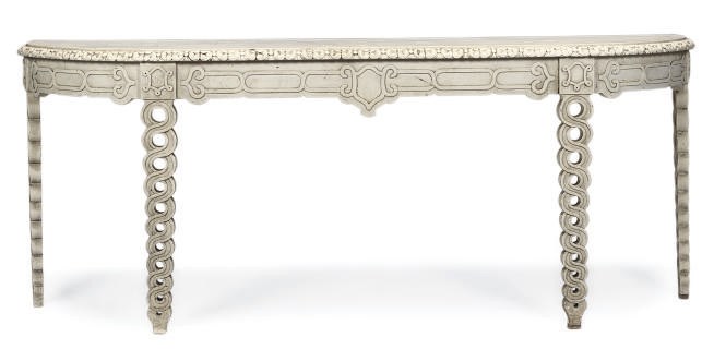 A WHITE PAINTED CONSOLE TABLE