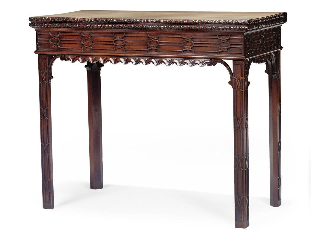 A MAHOGANY CARD TABLE