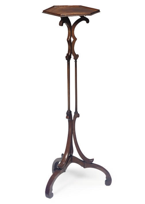 A MAHOGANY TORCHERE