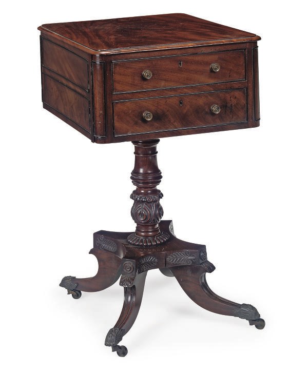 A GEORGE IV MAHOGANY WORK TABLE