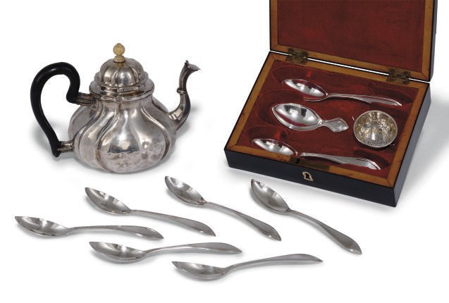 A SMALL GERMAN SILVER TEAPOT