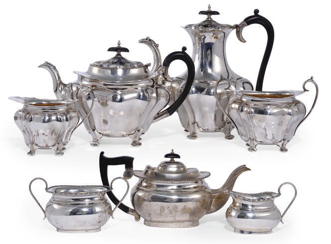AN EDWARDIAN SILVER FOUR-PIECE TEA AND COFFEE SERVICE