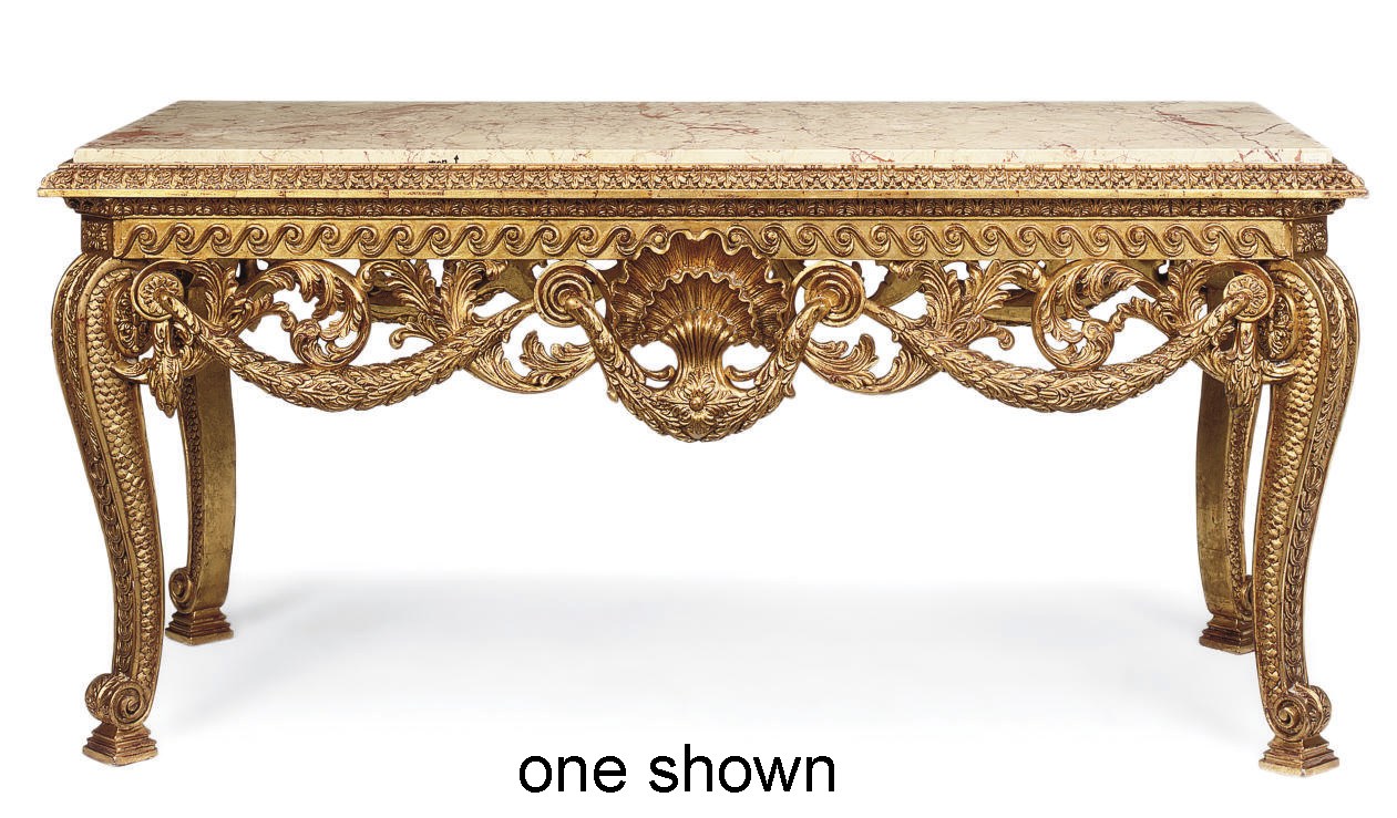 A PAIR OF GILTWOOD TABLES
