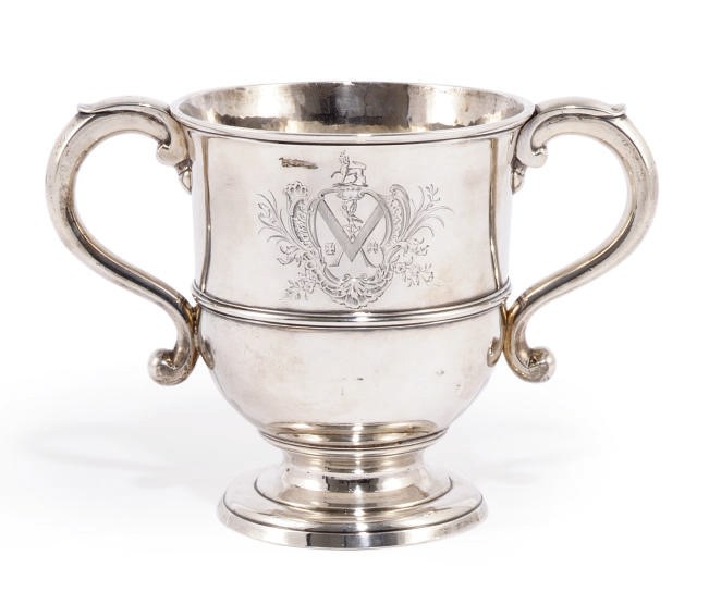 A GEORGE I SILVER TWO-HANDLED CUP