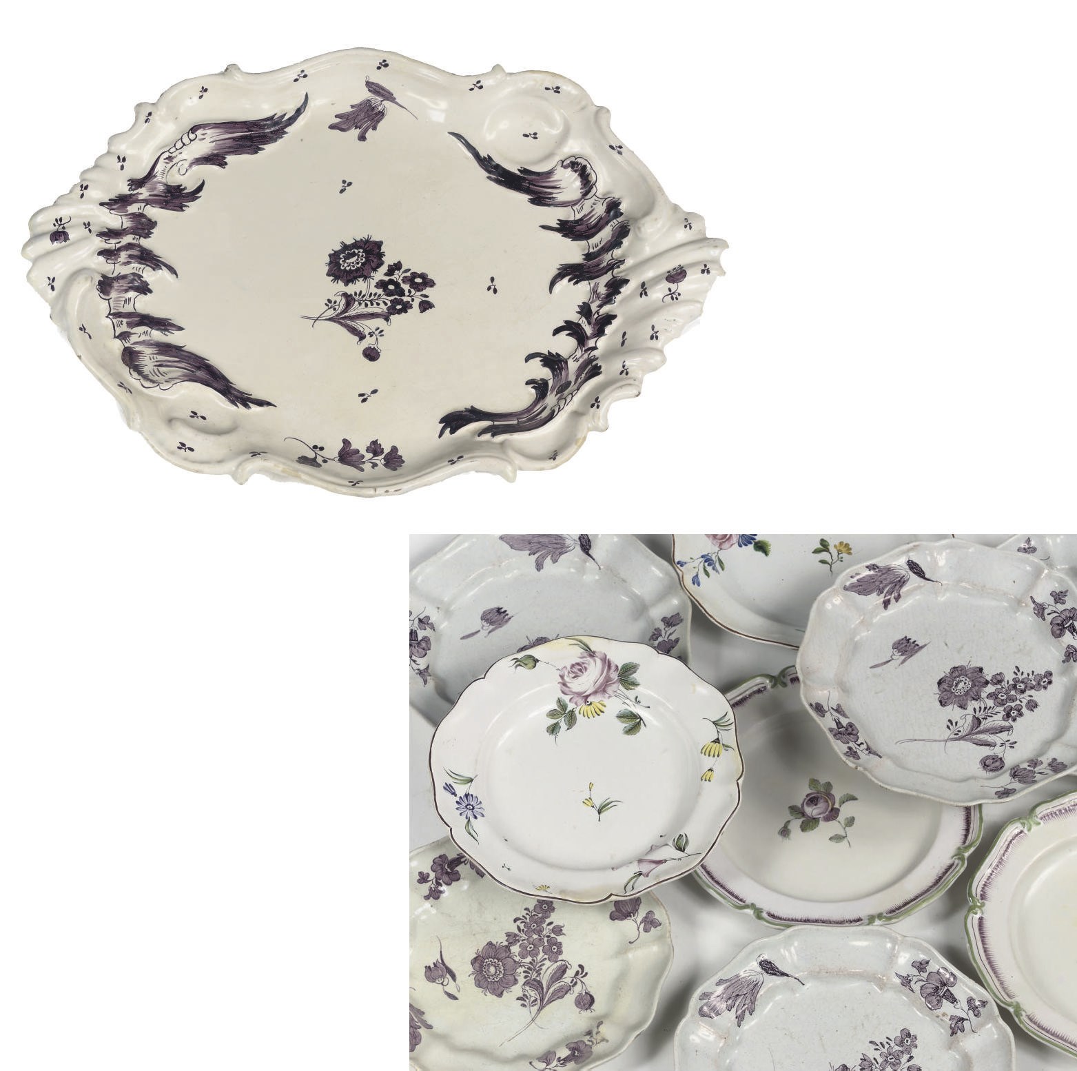An assorted lot of Scandinavian plates and a dish