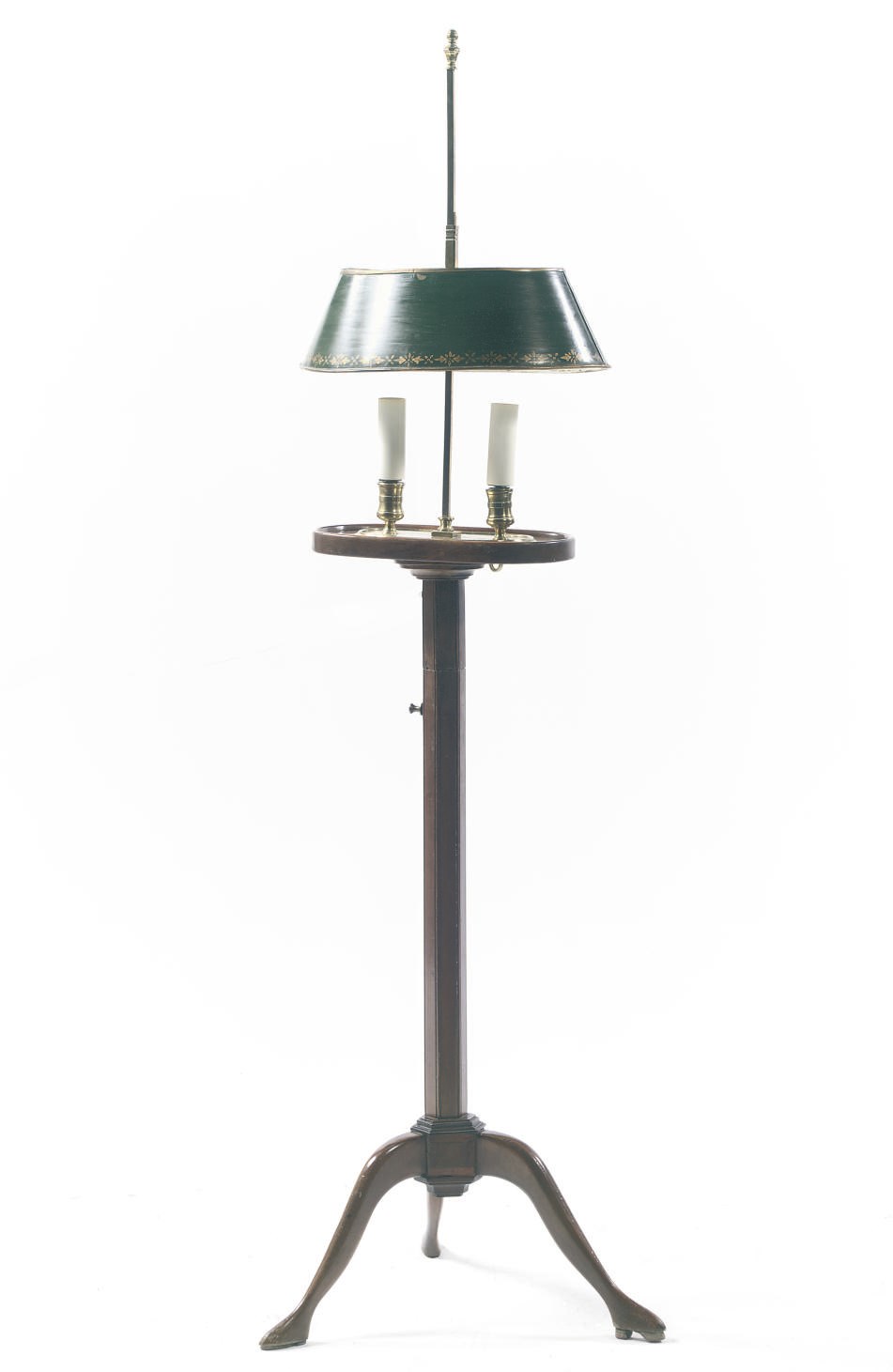 AN ENGLISH MAHOGANY FLOOR LAMP