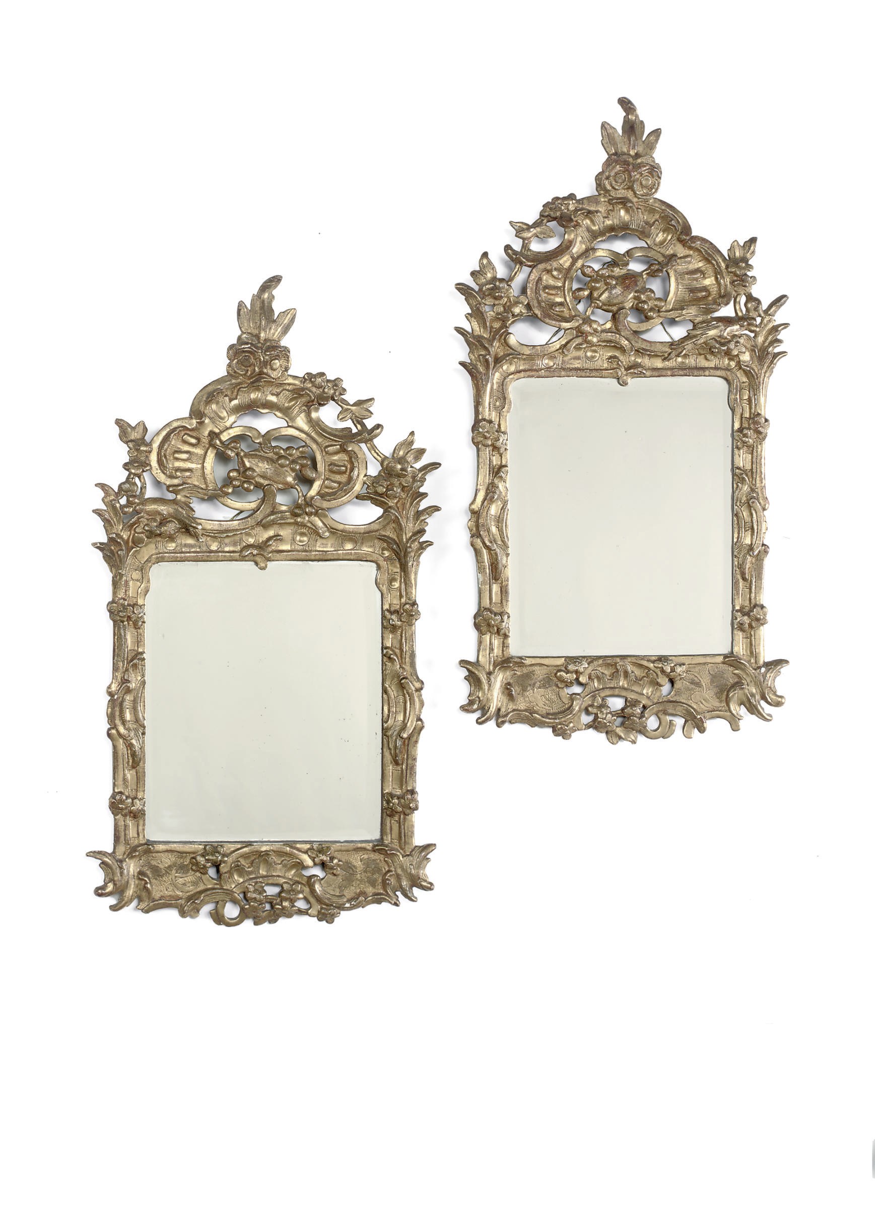 A PAIR OF DANISH GILTWOOD MIRRORS