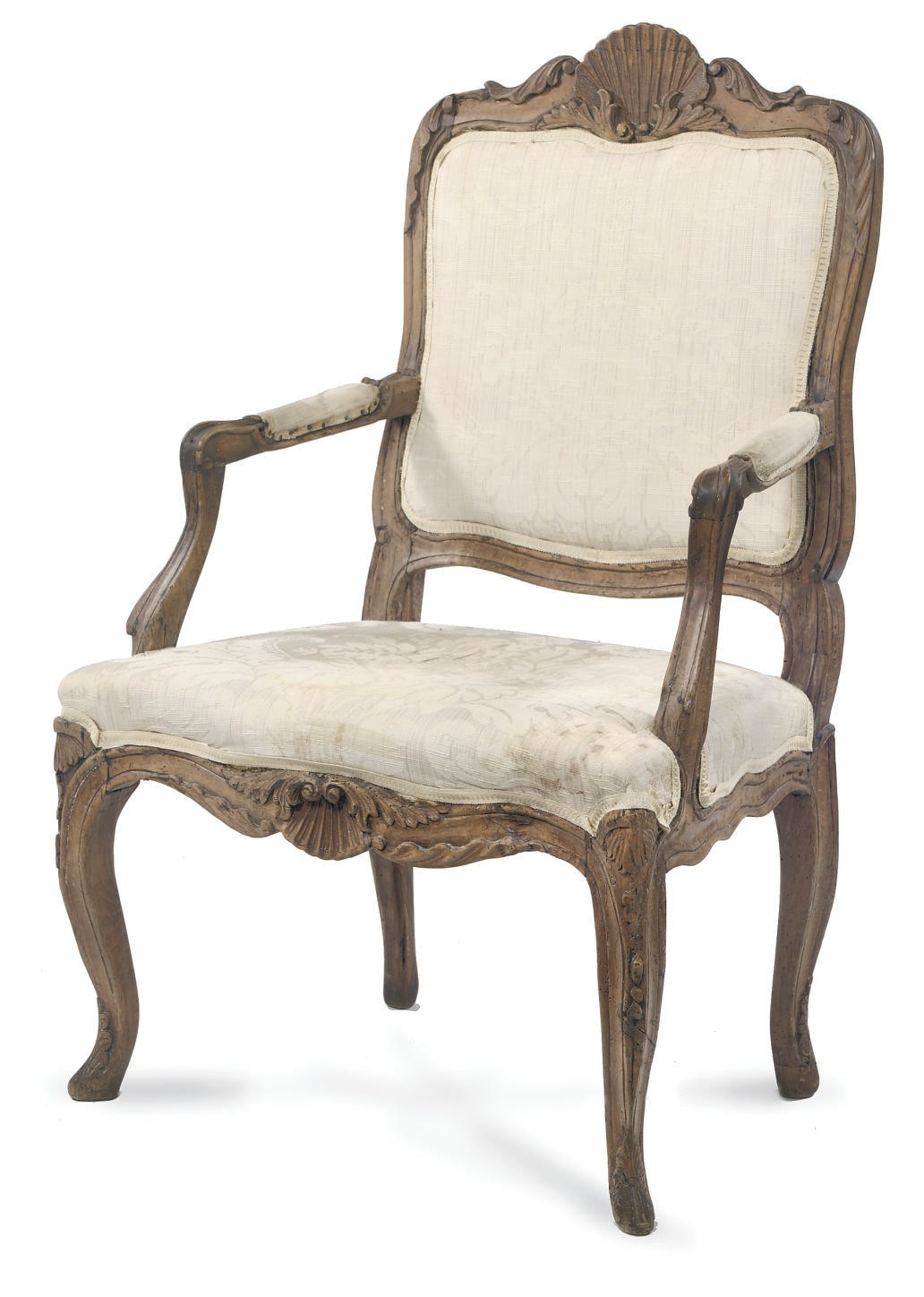 A DANISH BEECHWOOD OPEN ARMCHAIR