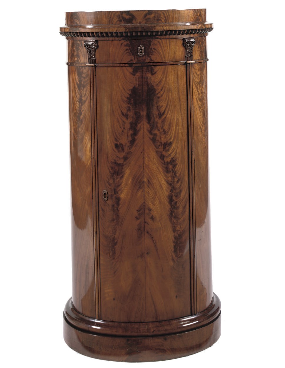 A GERMAN BIEDERMEIER MAHOGANY CUPBOARD