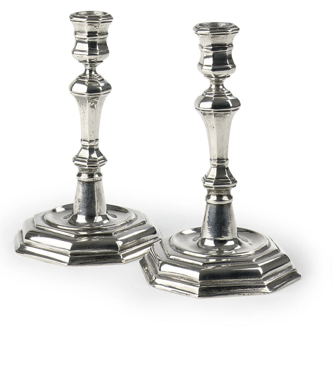 A pair of German silver candlesticks