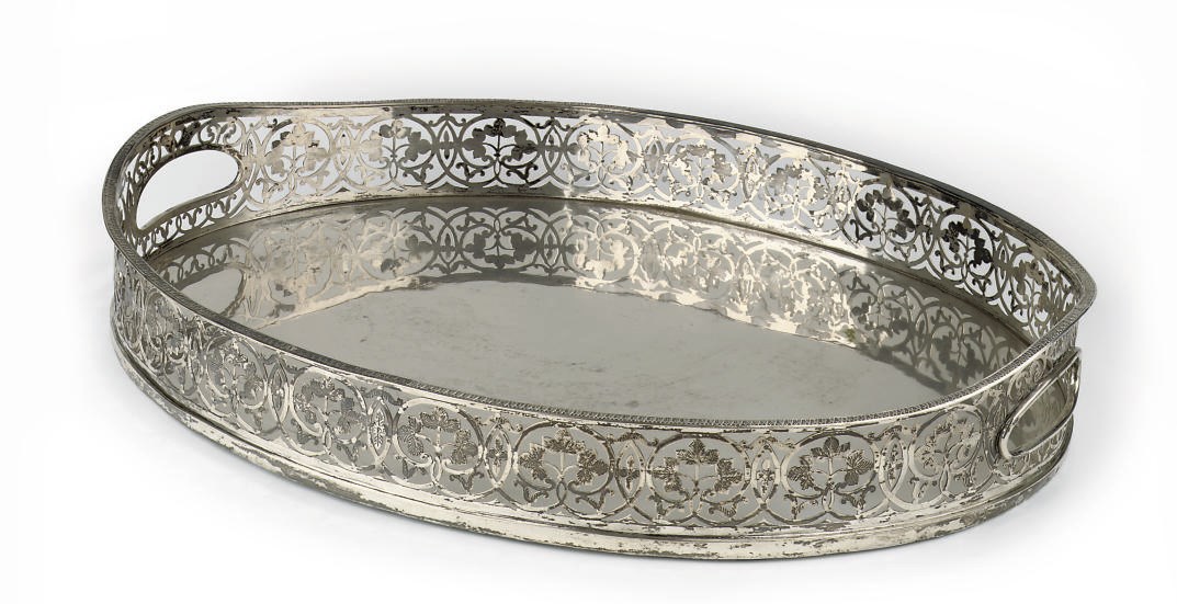 A Continental silver tray