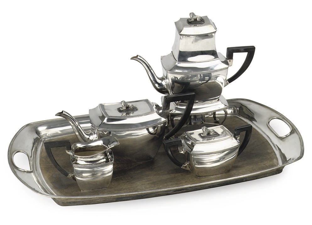 A Dutch silver five-piece tea and coffee-service