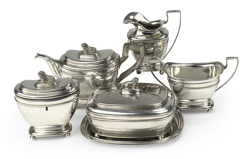 A Dutch silver six-piece tea-service