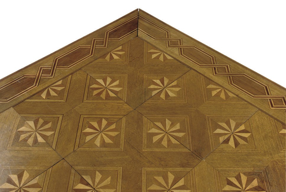 AN AUSTRIAN OAK, WALNUT AND FRUITWOOD PARQUET FLOOR