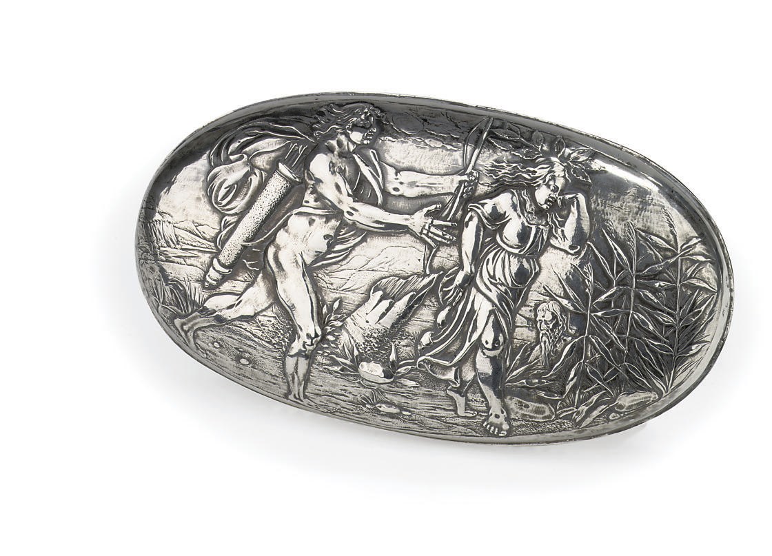 A Dutch silver brush mount