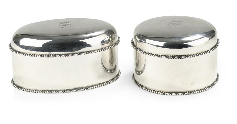 Two Dutch silver biscuit-boxes