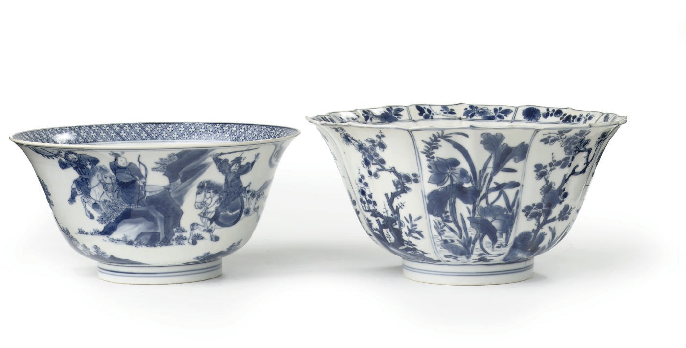 Two Chinese blue and white bowls