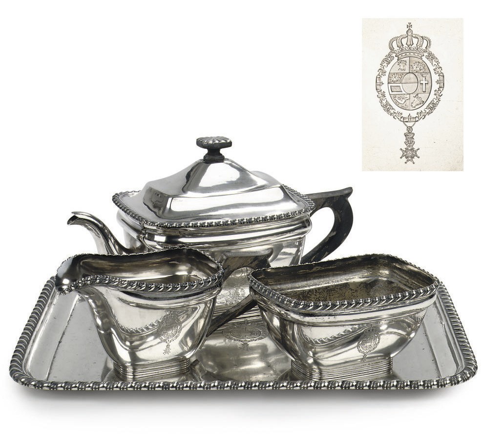 A German silver four-piece tea-service