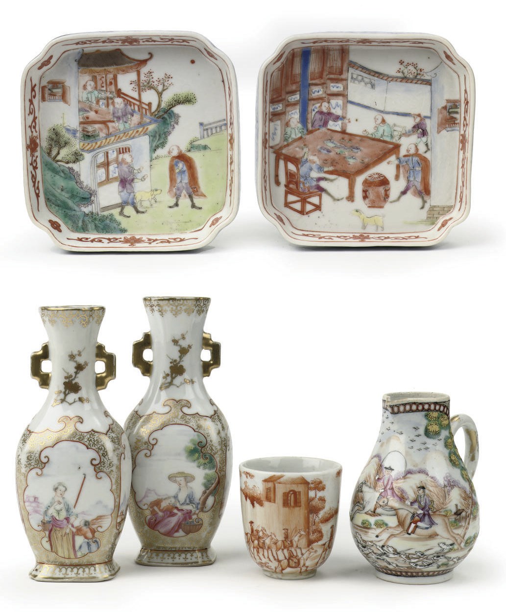 A group of Chinese 'European-subject' porcelain