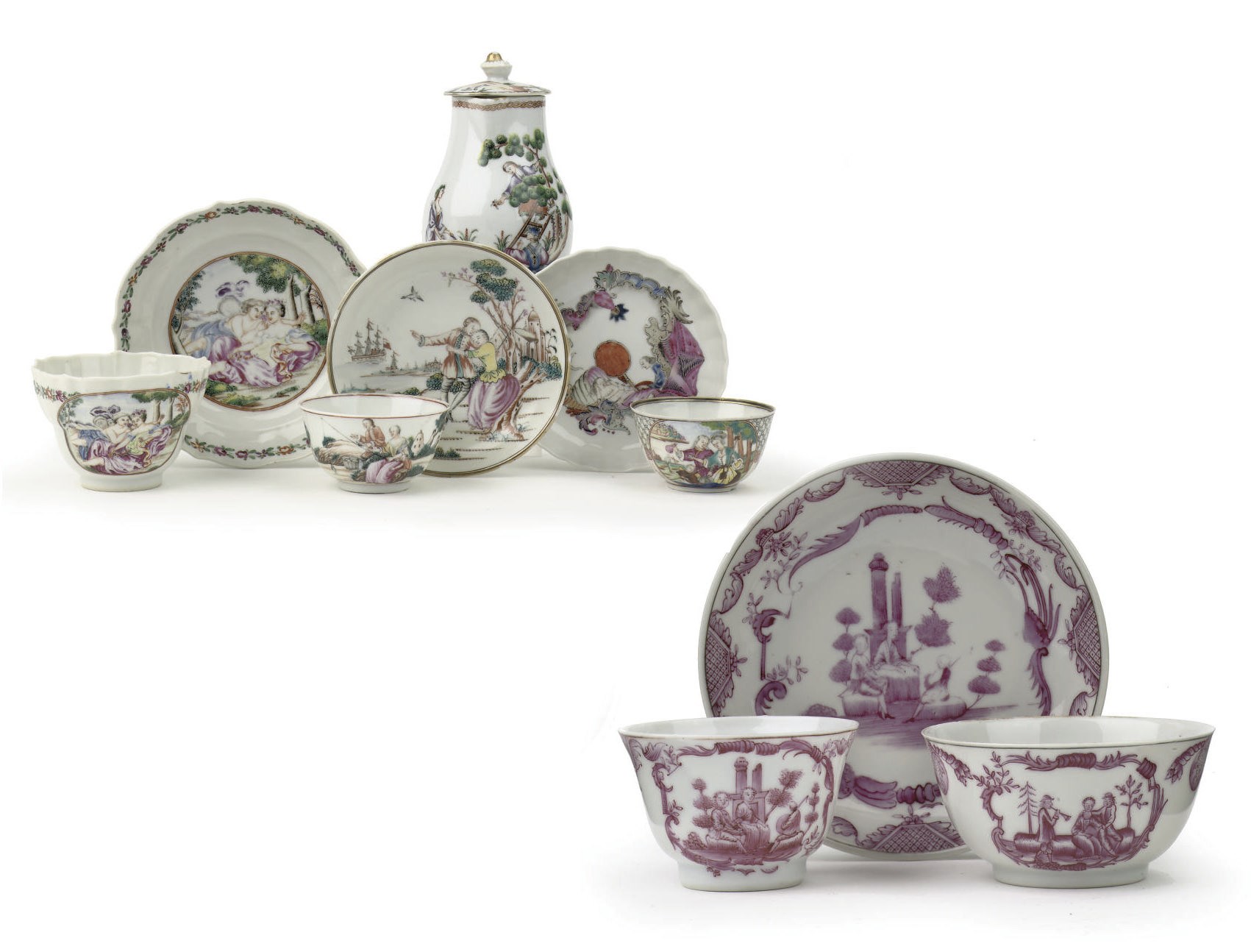 An assorted lot of Chinese 'European-Subject' porcelain