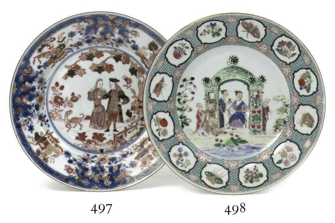 A Chinese famille rose Pronk 'Arbour' plate