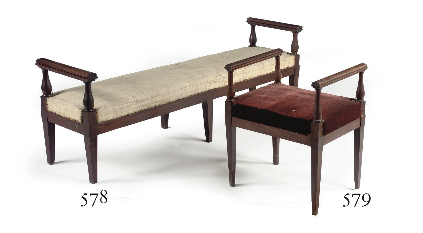 A GERMAN MAHOGANY WINDOW SEAT