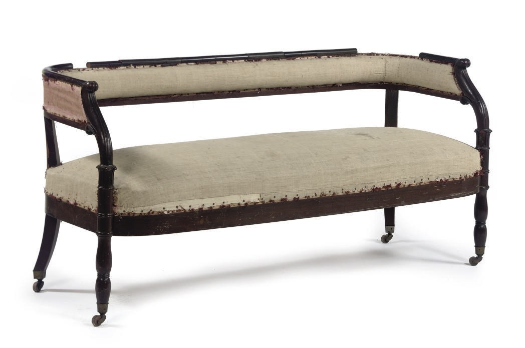 A GERMAN BIEDERMEIER MAHOGANY SETTEE
