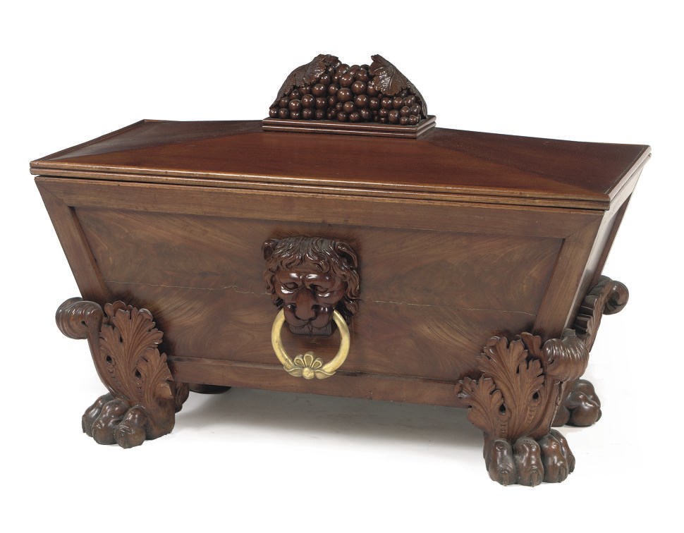 A GERMAN MAHOGANY WINE COOLER