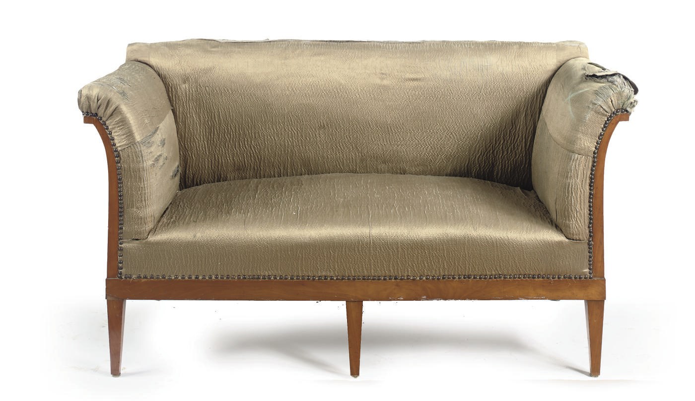 A GERMAN BIEDERMEIER CHERRYWOOD CANAPE