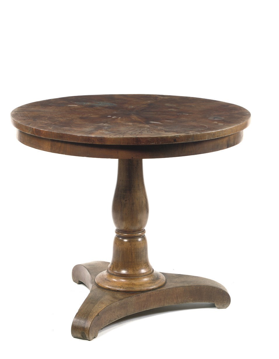 A GERMAN BIEDERMEIER WALNUT CENTRE TABLE