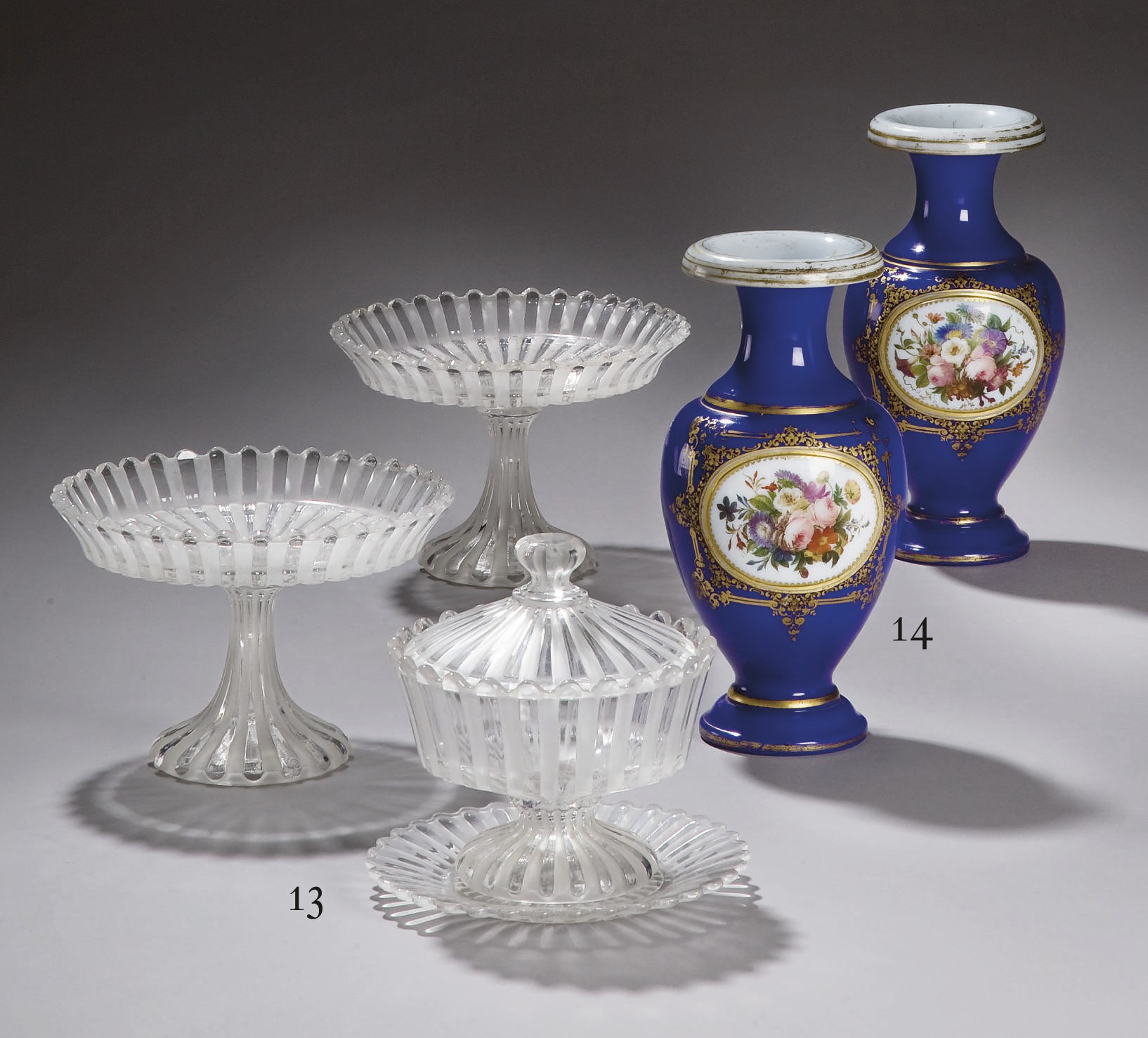 TROIS PIECES EN CRISTAL DE BACCARAT DE LA SECONDE MOITIE DU XIXEME SIECLE