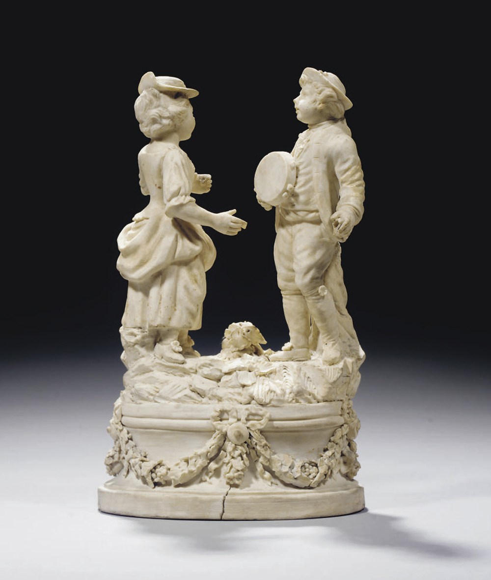 GROUPE EN BISCUIT DE MENNECY DU XVIIIEME SIECLE