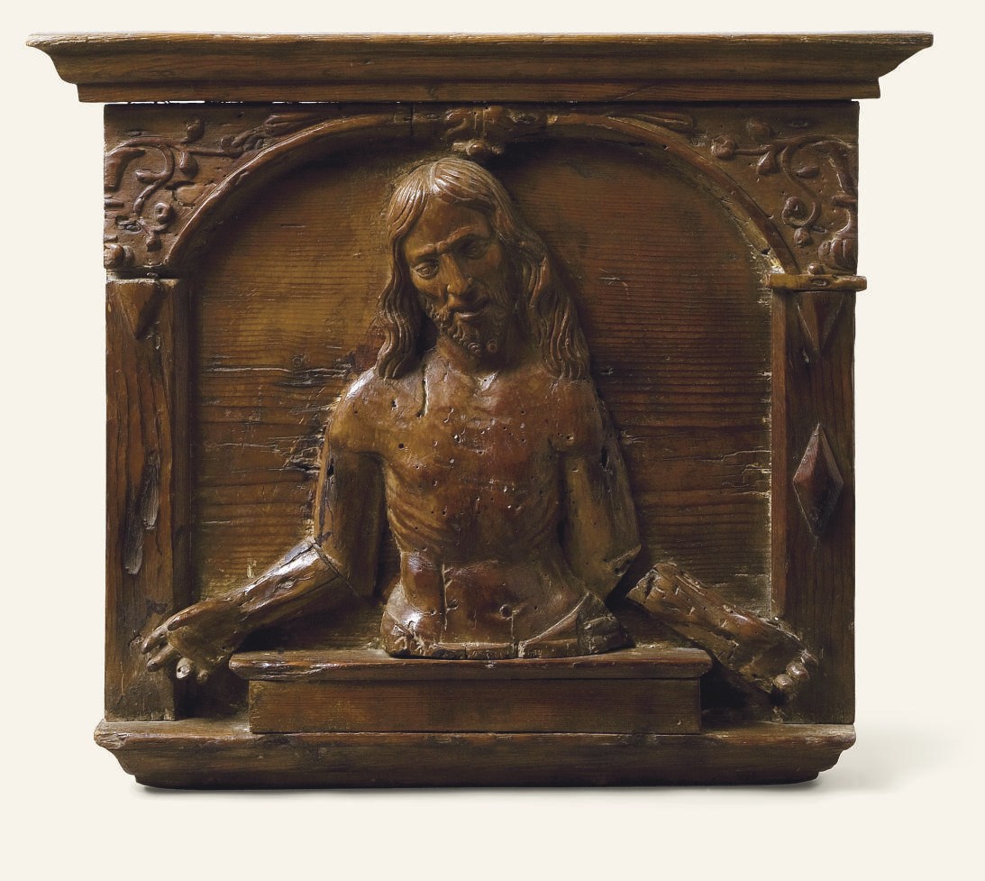 BAS RELIEF EN BOIS SCULPTE REPRESENTANT LE CHRIST