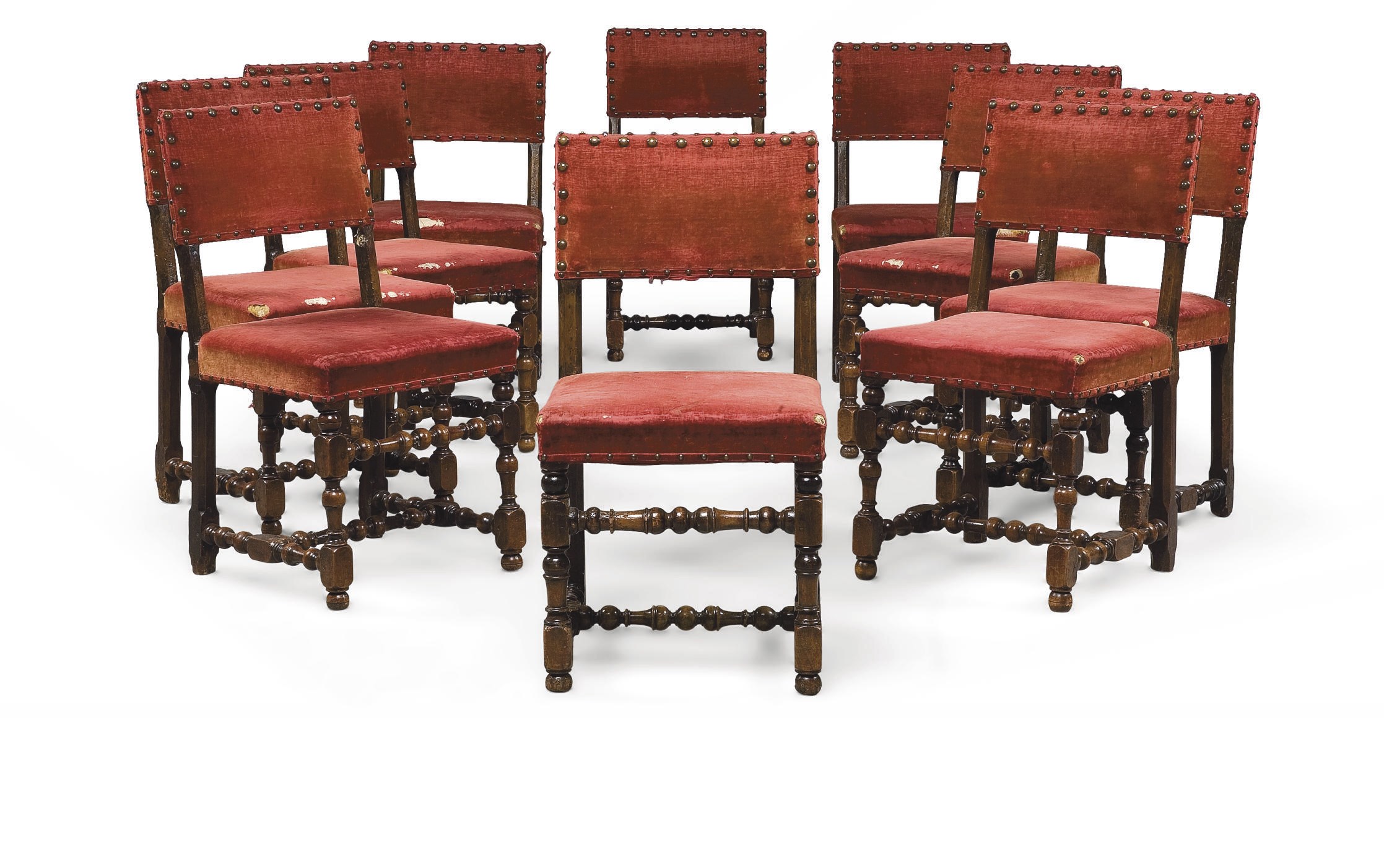SUITE DE DIX CHAISES D'EPOQUE LOUIS XIII