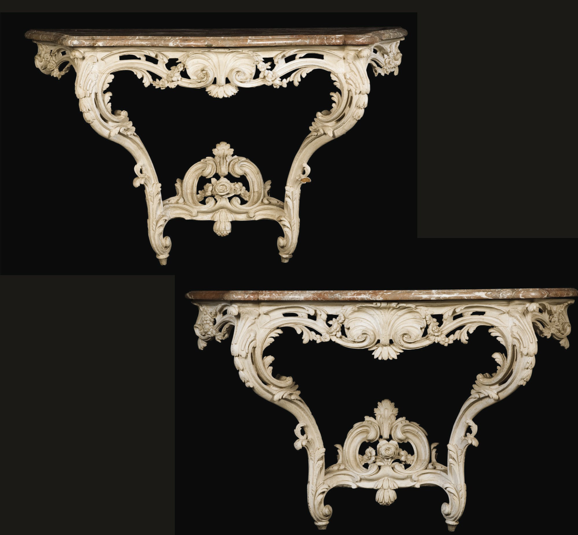 PAIRE DE CONSOLES D'EPOQUE LOUIS XV