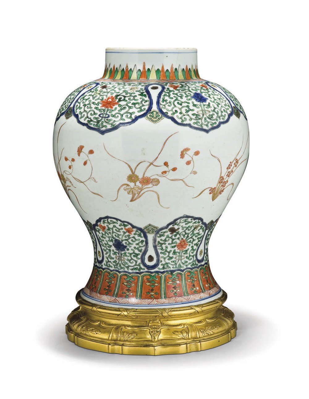 POTICHE EN PORCELAINE DE LA FAMILLE VERTE