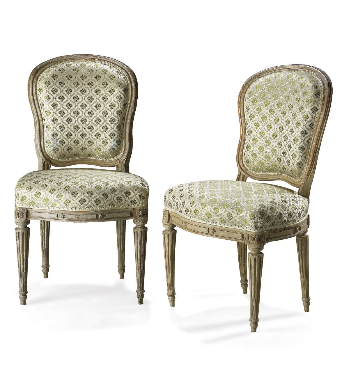 PAIRE DE CHAISES EN CARBIOLET D'EPOQUE TRANSITION