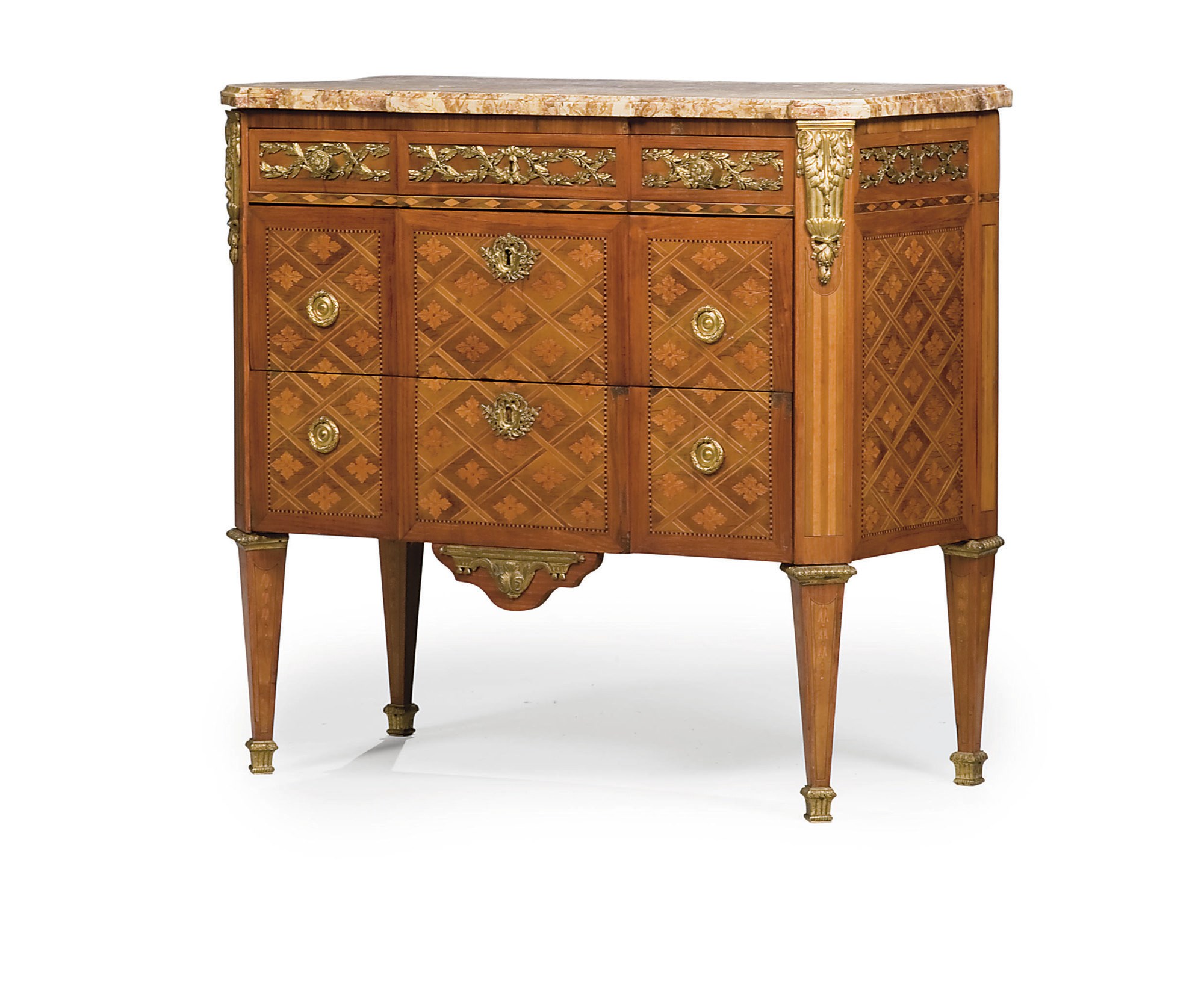 COMMODE A RESSAUT D'EPOQUE LOUIS XVI