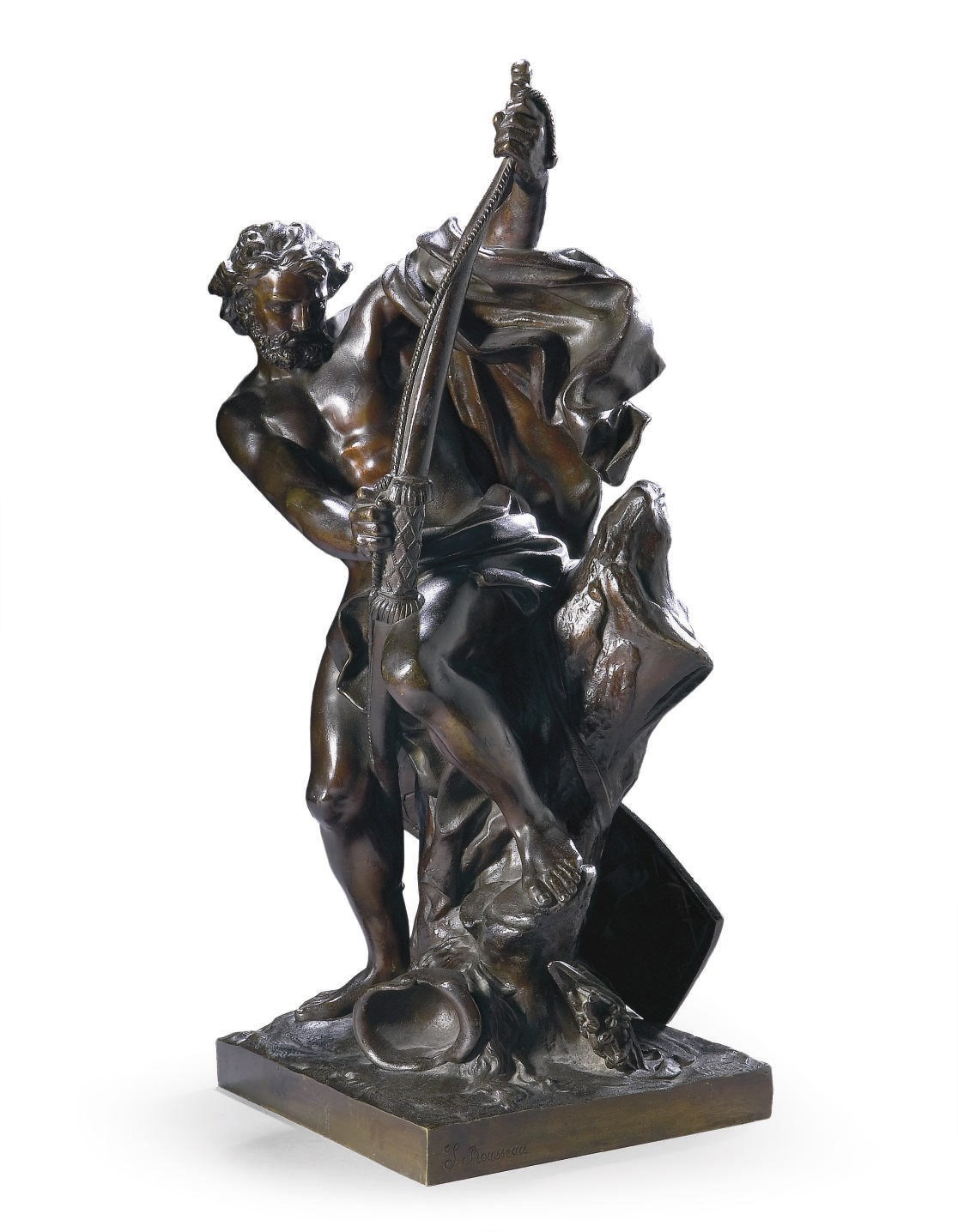 FIGURE EN BRONZE REPRESENTANT ULYSSE BANDANT SON ARC