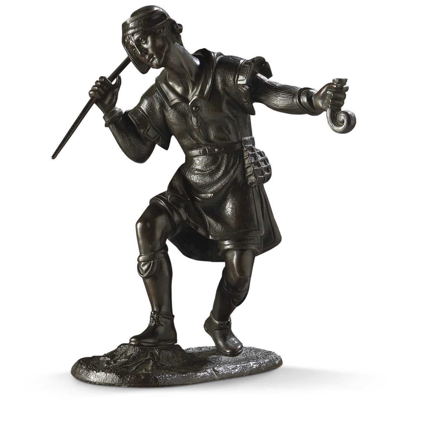 FIGURE D'UN CHASSEUR D'OISEAUX EN BRONZE