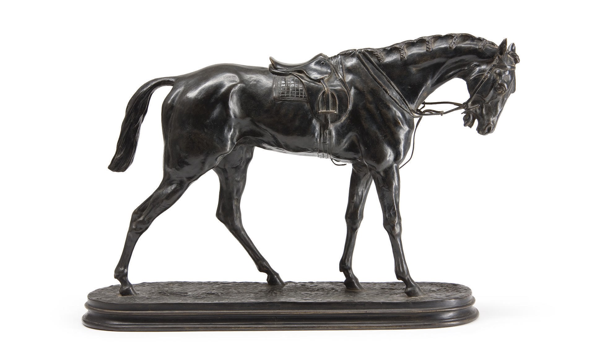 MODELE EN BRONZE D'UN CHEVAL AU REPOS