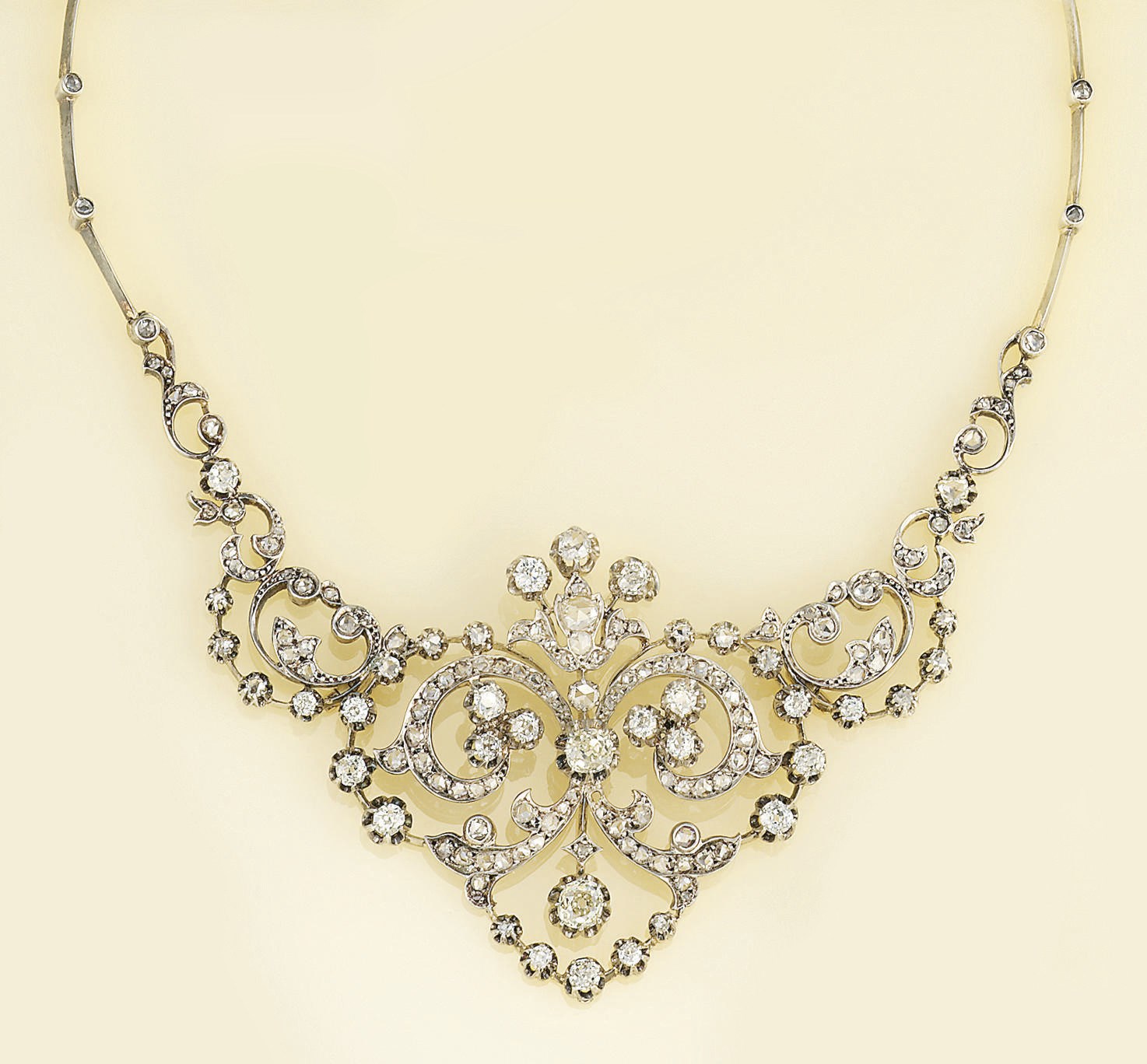 A late 19th century diamond necklace