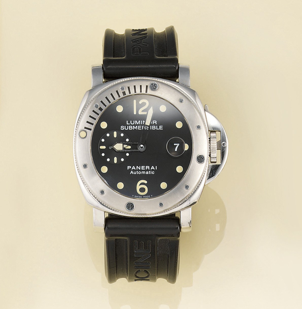 A stainless steel automatic "Luminor Submersible" wristwatch, by Panerai