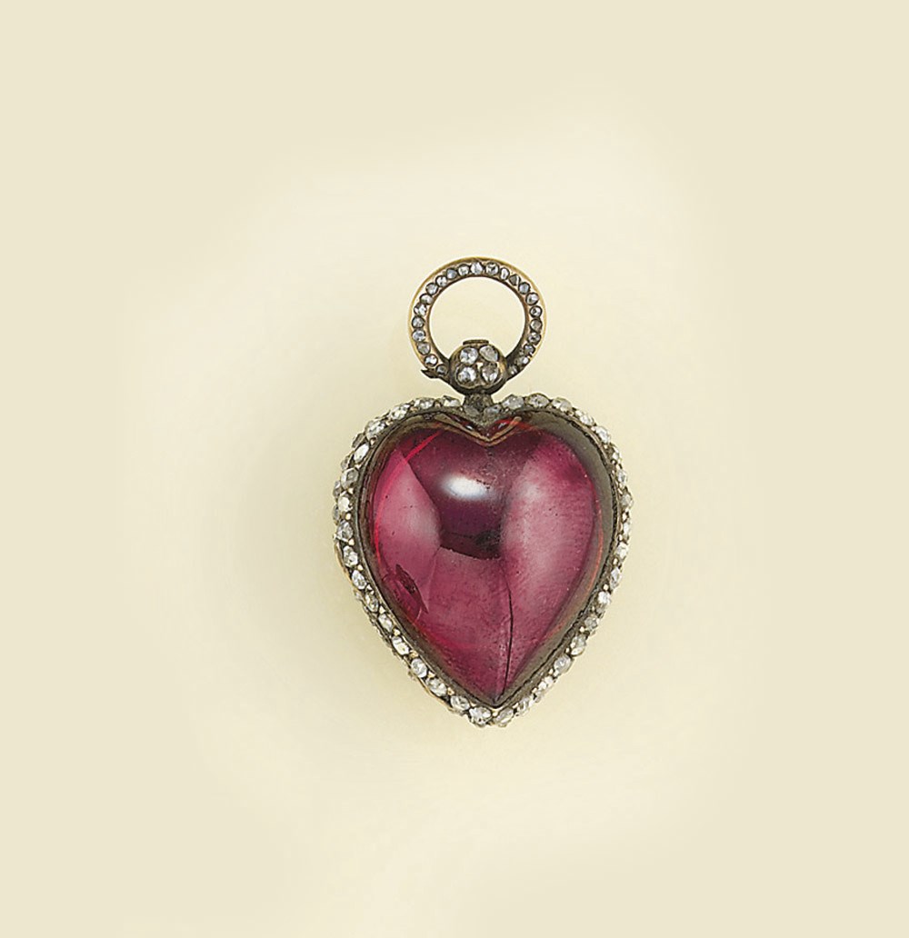 A 19th century garnet and diamond fob watch, by Patek Philippe