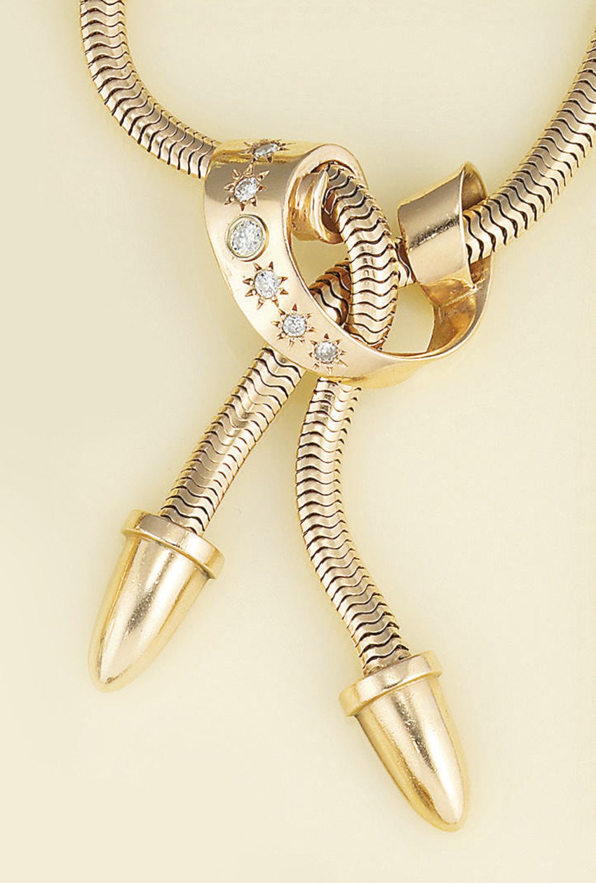A gold and diamond necklace, by Raymond Yard