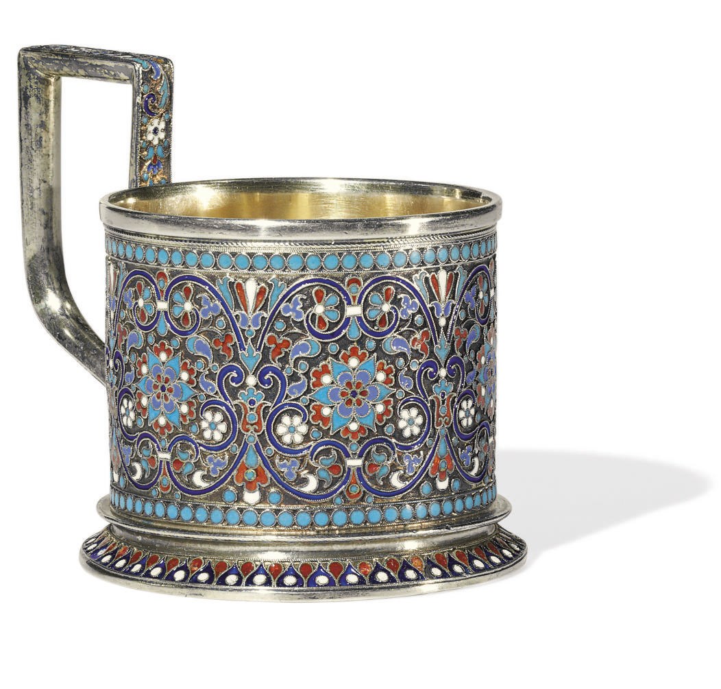 A Silver-Gilt and Cloisonné Enamel Tea Glass Holder