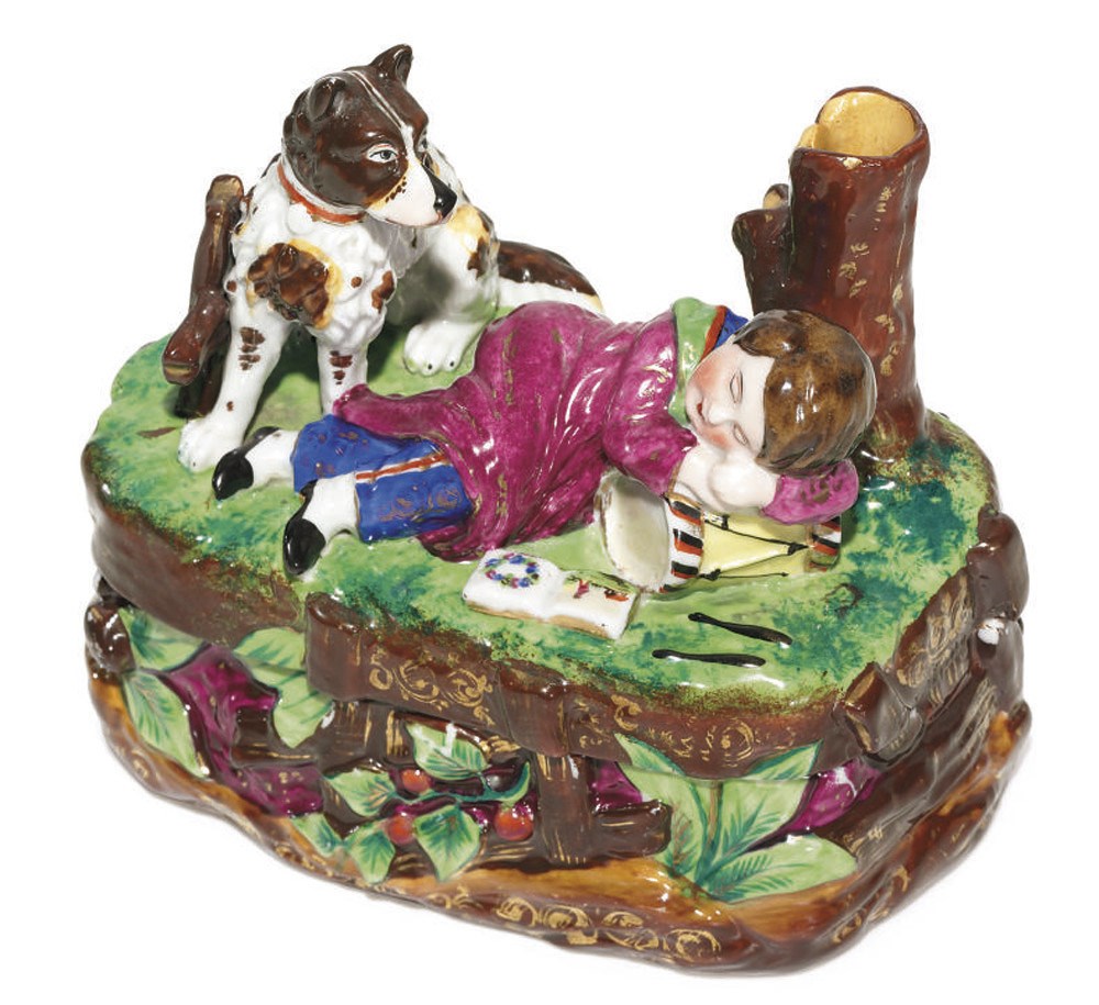 A Porcelain Figural Covered Box