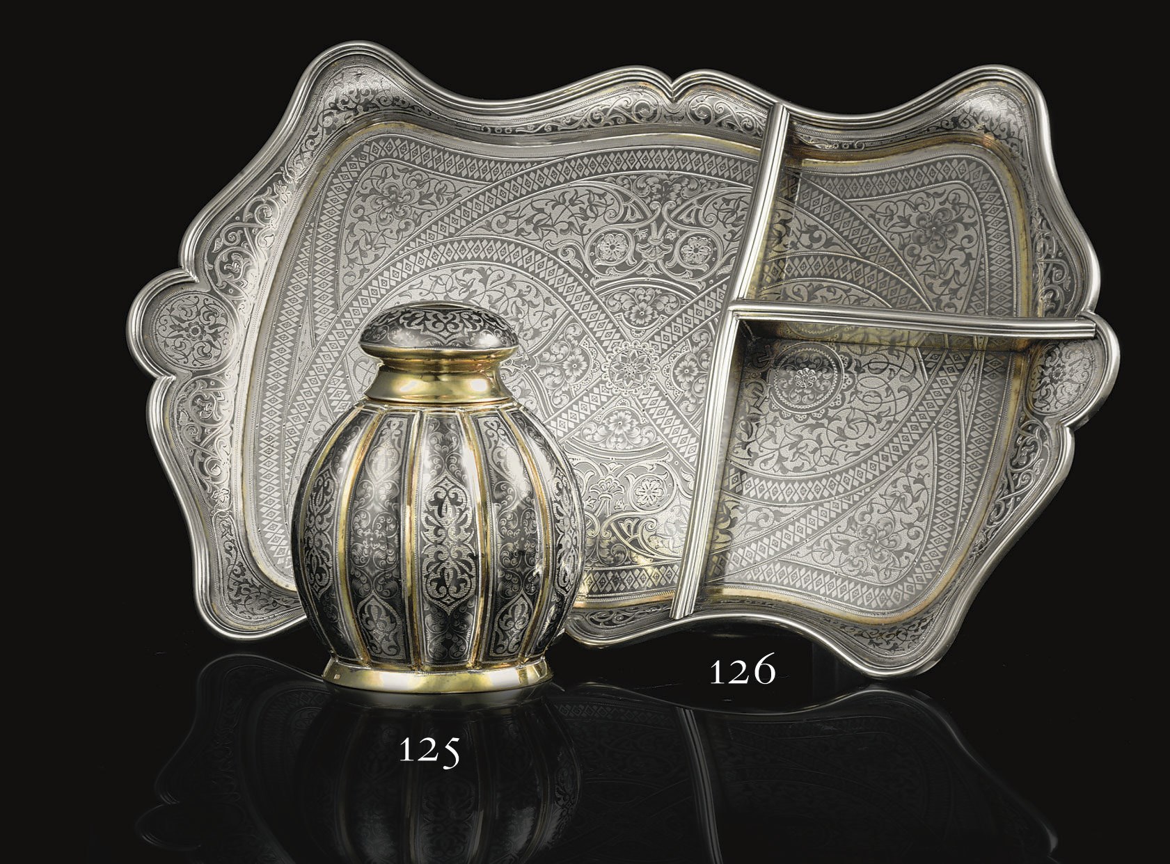 A Silver and Niello Tray