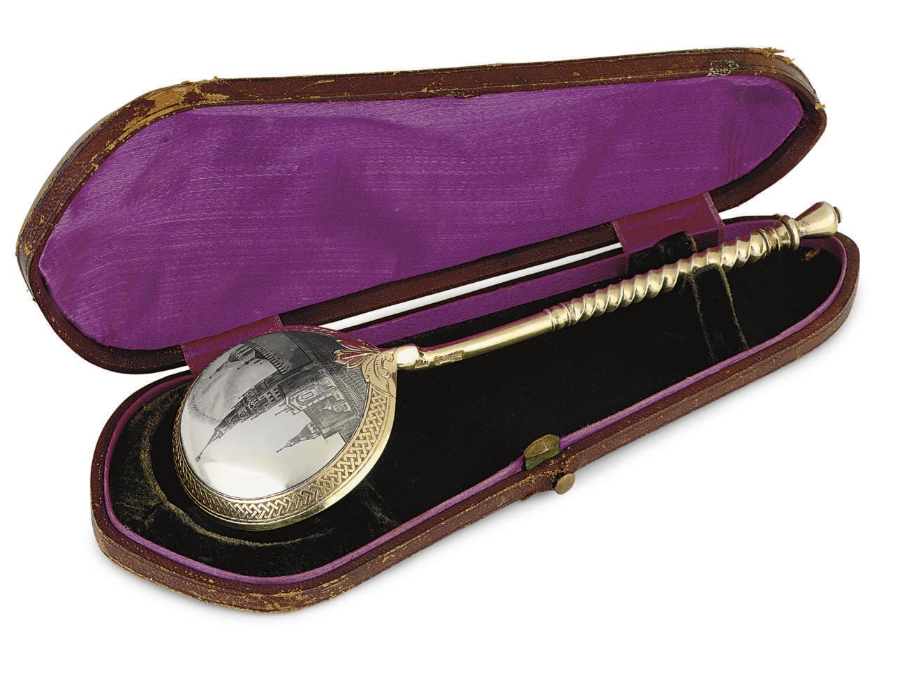 A Parcel-Gilt Silver and Niello Spoon